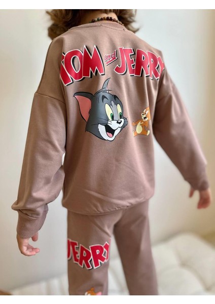 Erkek Çocuk Baskılı Alt Üst Vizon Eşofman Takımı - 4053 indirimleri