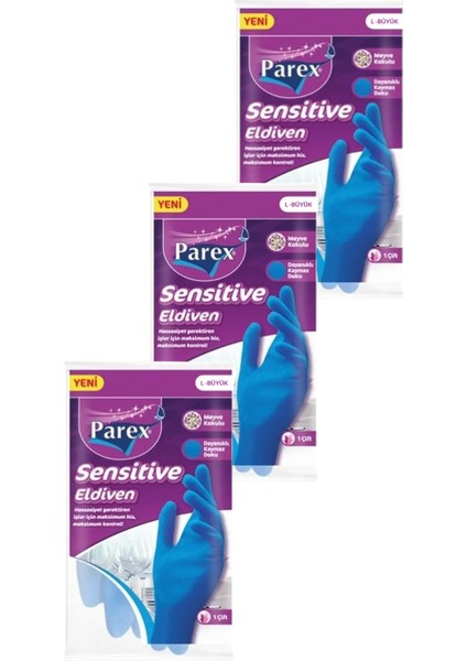 Sensitive Eldiven Büyük Boy Üçlü Paket