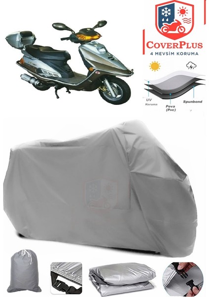 Mondial 125 mt Gri Motorsiket Brandası Motor Örtüsü Çadır Su Geçirmez Motosiklet Kılıfı Motor Brandası