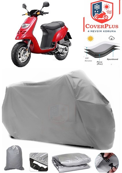 Piaggio Typhoone 80 Gri Motorsiket Brandası Motor Örtüsü Çadır Su Geçirmez Motosiklet Kılıfı Motor Brandası