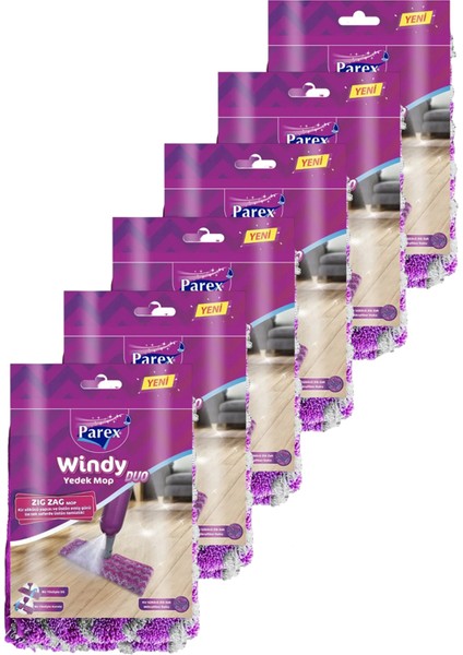 Windy Duo Zigzag Yedek Mop (Sapsız) 6 Paket