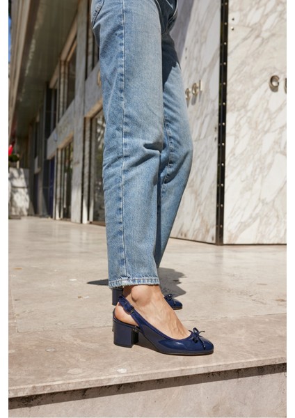 Dorado Kadın Nude Cilt Slingback Kalin Topuklu Ayakkabi