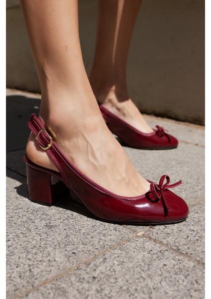 Dorado Kadın Nude Cilt Slingback Kalin Topuklu Ayakkabi