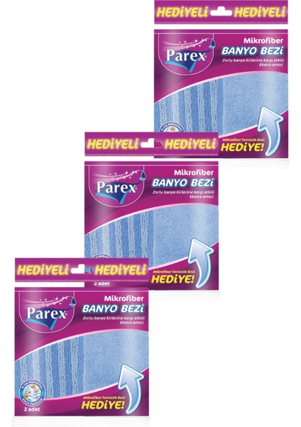 Mikrofiber Banyo Bezi (Mikrofiber Temizlik Bezi Hediye) Üçlü Paket