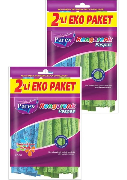 Rengarenk Paspas 2'li Paket Toplam 4 Adet