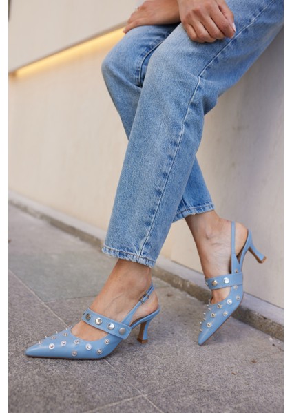 Yulya Kadın Kırmızı Trok Detay Topuklu Ayakkabi