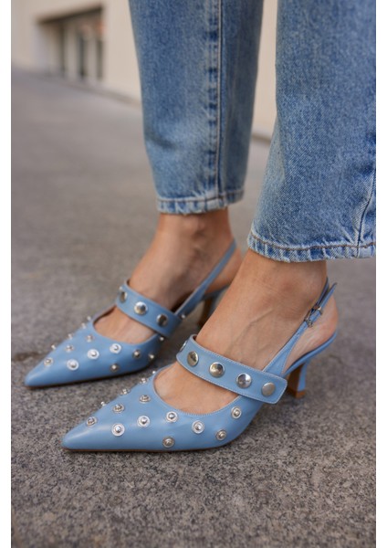 Yulya Kadın Kırmızı Trok Detay Topuklu Ayakkabi