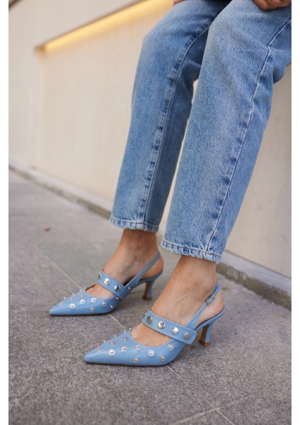 Yulya Kadın Kırmızı Trok Detay Topuklu Ayakkabi