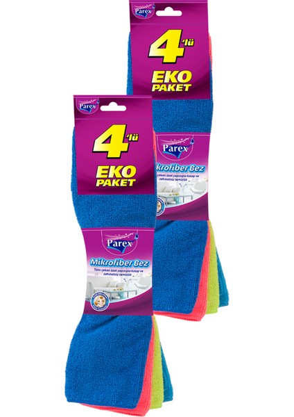 Mikrofiber 4'lü Temizlik Bezi İkili Paket