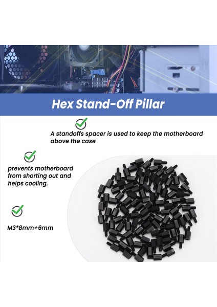 100PCS M3 Iplik 8mm+6mm Pcb Sabit Naylon Hex Standoff Ara Direği (Yurt Dışından) indirimleri