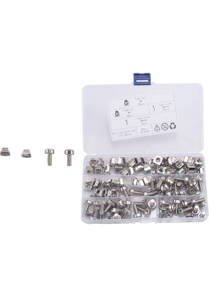 50 Set M6 Myle Hole Donanım Kafesi Somunlar ve Montaj Vidaları Sunucu Rafı ve Dolabı (M6 x 20MM) Için Yıkayıcılar (Vida+Yıkayıcı+Kafes Somunu) (Yurt Dışından)