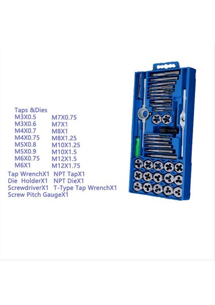 Iplik Kesme Kiti 40PCS Metrik Musluk Kalıp Seti Plastik Kabuk Iplik Kesme Kiti (Küçük Çerçeve) Enjeksiyon Kalıplama (Yurt Dışından) fiyatları