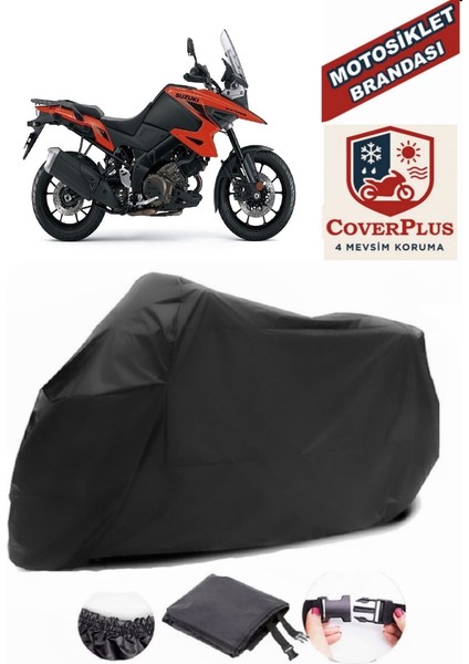 Suzuki V-Strom 1050 Motor Brandası Siyah Motorsiket Brandası Motor Örtüsü Çadır Su Geçirmez Motosiklet Kılıfı Motor Brandası