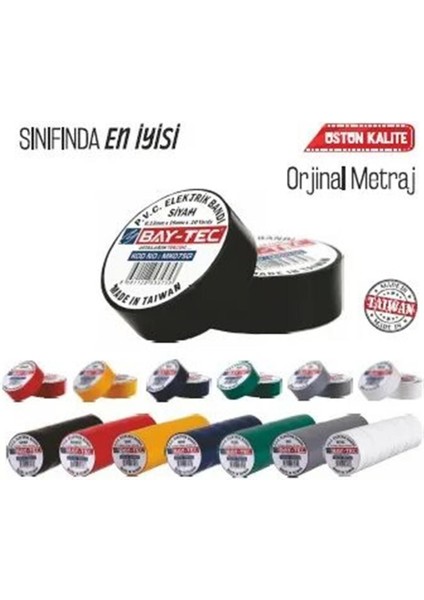 Bay-Tec MK0770 Kırmızı 10LU Elektrik Bandı