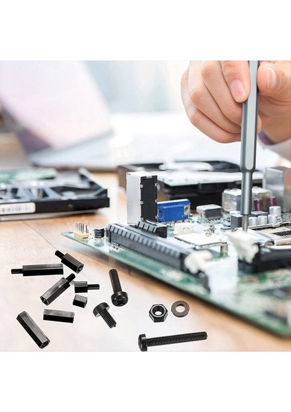 260 Pcs M3 Erkek Kadın Naylon Altı Hex Ara Çıkarma Vidalar Somunlar, Naylon Altı (Yurt Dışından) fırsatları