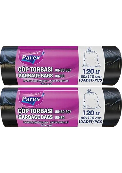 Professional 10'lu Çöp Torbası Jumbo Boy 80 x 110 cm Ikili Paket