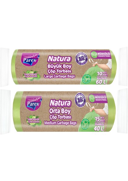 Natura Büzgülü Çöp Torbası Orta ve Büyük Boy Paket