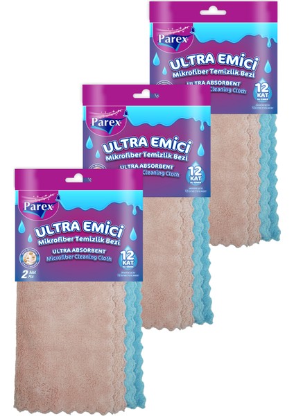 Ultra Emici 2’li Mikrofiber Bez Üçlü Paket