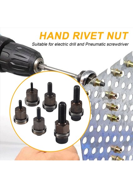 6pcs El Perçin Somun Başlığı Somunlar Basit Kurulum Manuel Perçinli Perçinli Araç Aksesuarı Fındık Için M3 M4 M5 M6 M8 M10 (Yurt Dışından) indirimleri