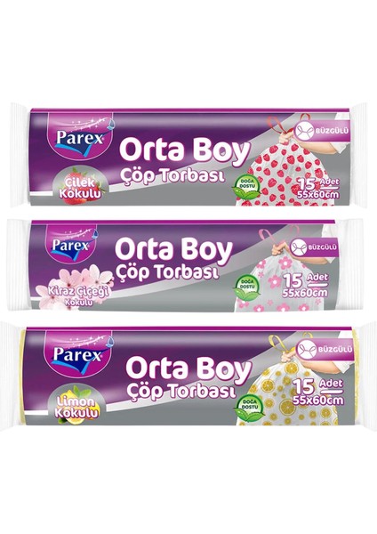 Büzgülü 15 Adet Çöp Torbası Kokulu Orta Boy Paket fiyatları