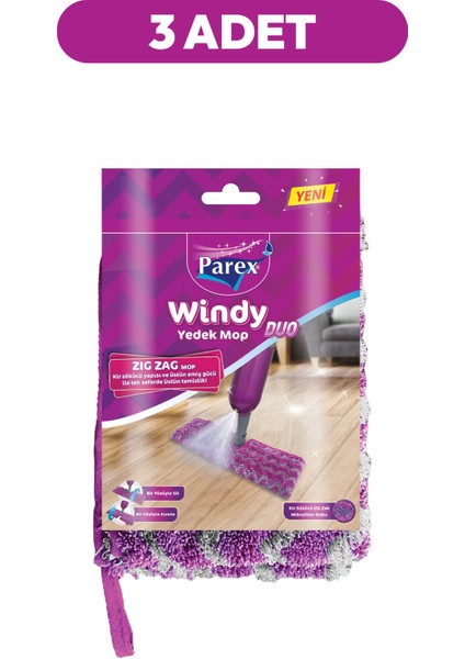 Windy Duo Zigzag Yedek Mop (Sapsız) Üçlü Paket fiyatları