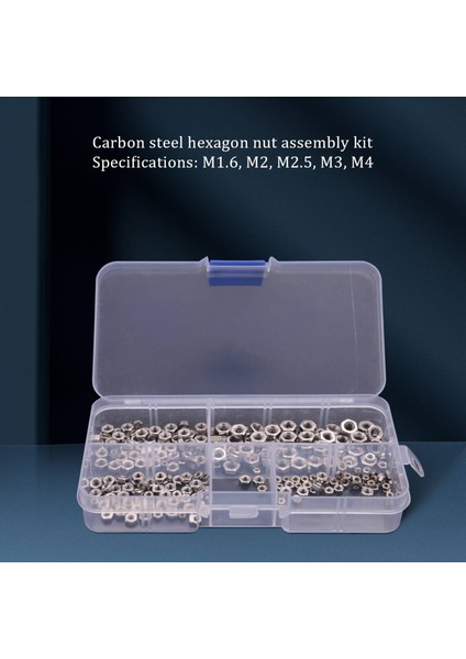 250 Pcs/set M1.6 M2 M2.5 M3 M4 Karbon Çelik Hex Somun Çiftlik Kiti Altıgen Somun Metrik Iplik Çiftlik Kiti (Yurt Dışından) fiyatları