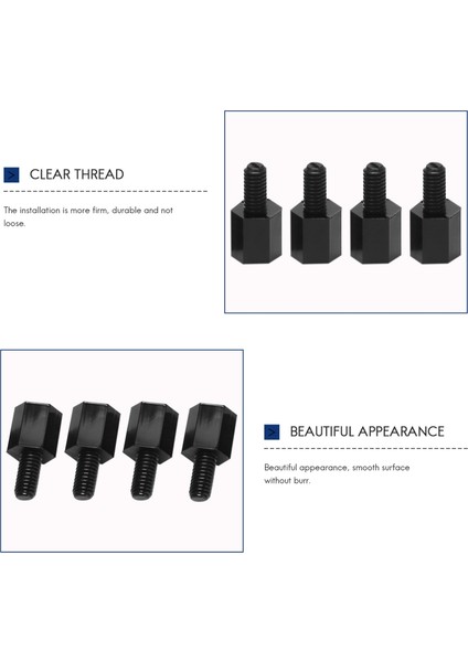 100X Anakart Naylon Hex Standoft Dişli Aralayıcı M3 Iplik 6+6mm Siyah (Yurt Dışından) fırsatları