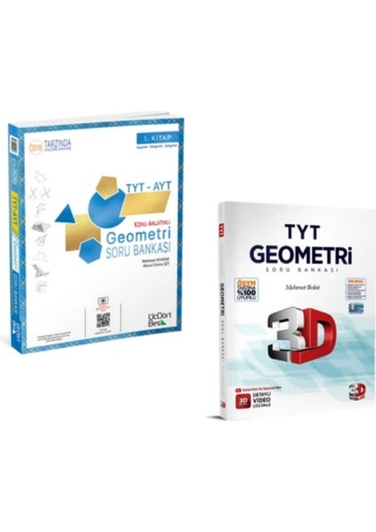 3D Yayınları ve Üçdörtbeş Yayınları TYT Geometri Soru Bankası