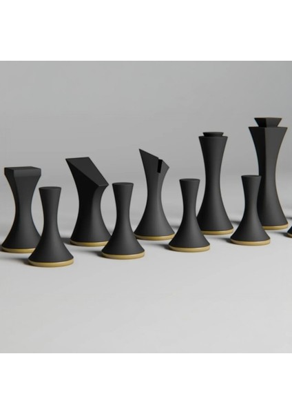 Modern Minimalist Tasarım Satranç Taşları Seti | 3D Baskı | Pla Malzeme | Tam Iki Takım fiyatları