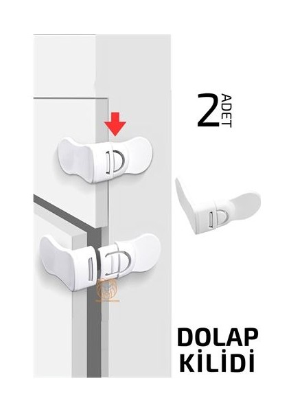 Çocuklara Dolap Güvenlik Kilidi 2 Adet