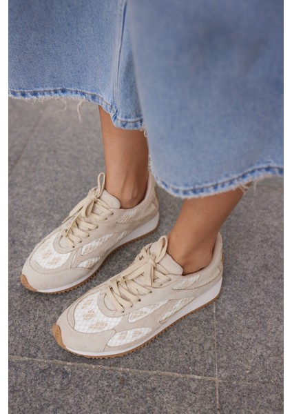Talisca Kadın Bej Bagcıklı Sneaker