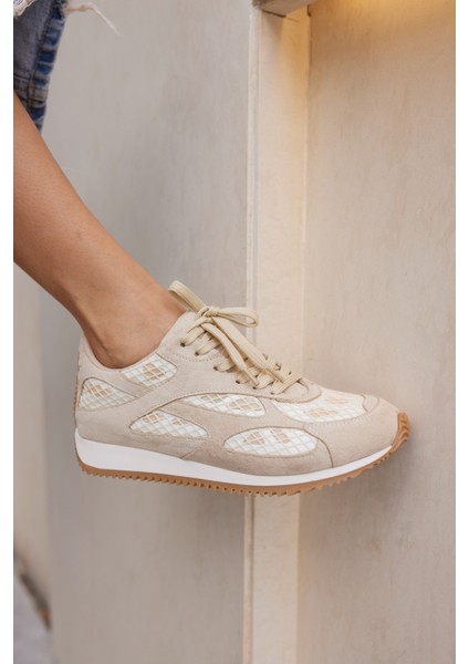 Talisca Kadın Bej Bagcıklı Sneaker