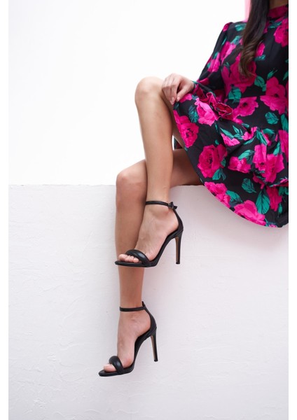 Bucky Kadın Siyah Topuklu Sandalet