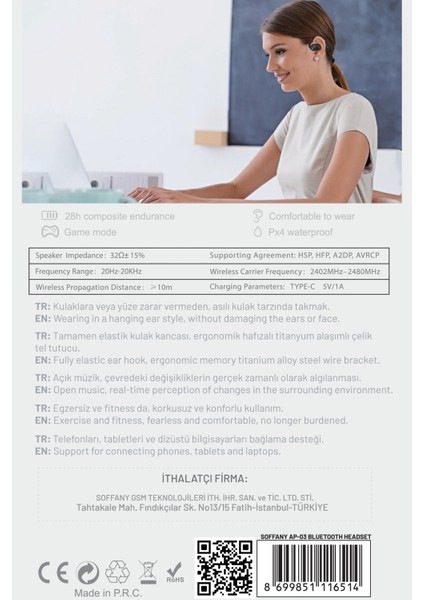 AP03-002 Kulak Üstü Bluetooth Kulaklık Siyah fırsatları