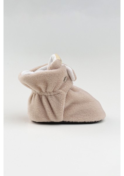 Bej, Organik Pamuk Astarlı, Bebek Pandufu, Kaydırmaz Tabanlı Ilk Adım Ev Patiği