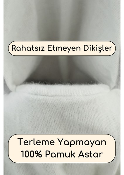 Lacivert, Organik Pamuk Astarlı, Bebek Pandufu, Kaydırmaz Tabanlı Ilk Adım Ev Patiği