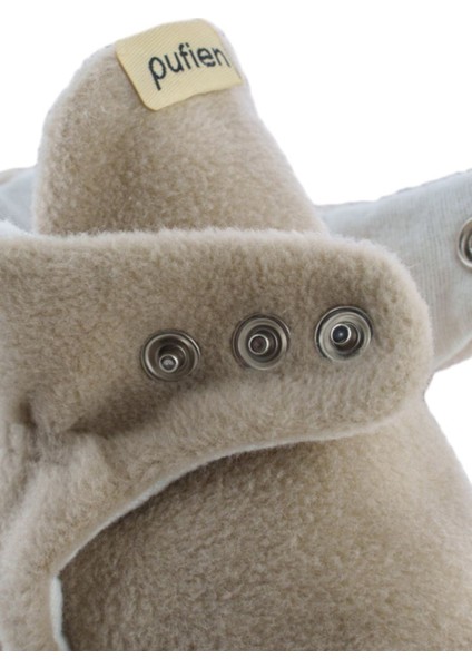 Bej, Organik Pamuk Astarlı, Bebek Pandufu, Kaydırmaz Tabanlı Ilk Adım Ev Patiği