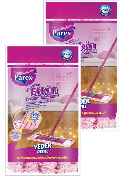Etkin Yer Temizlik Sistemi Mikrofiber Yedeği Ikili Paket