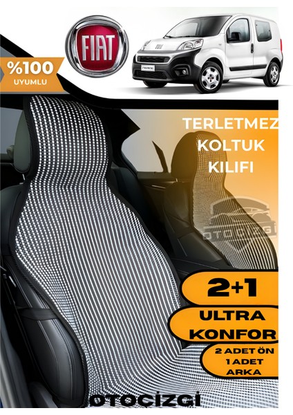 Fiat Fiorino Uyumlu Siyah Kilim Tipi Terletmez Koltuk Kılıfı 2+1 Ultra Konfor Seti