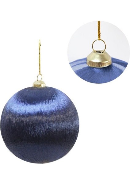 Yılbaşı Topu – Ipek Iplik Sarılı Çam Ağacı Süsü Lacivert 8 cm fiyatları
