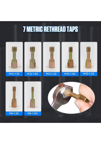 15 Parçalı Vidalı Dişli Onarım Aracı Dokunma Iplik Onarım Seti Vidalı Iplik Onarım Oto Onarım Aracı Seti (Yurt Dışından) indirimleri