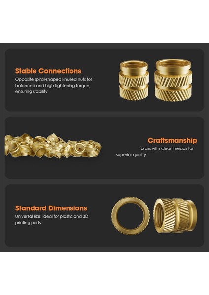 Isı -Ayarlı Dişli Ekler, 3D Baskı Bileşenleri ve Plastik Parçalar Için Isı Seti Eki - Tuhaf Somunlar (100 Parça) (Yurt Dışından) fiyatları