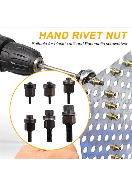 6pcs El Perçin Alet Çelik Başlık Seti Manuel Perçin Değiştirme Ucu Somun M3/M4/M5/M6/M8/M10 Mandrel Kafalı Perçin Somunu Aleti Için (Yurt Dışından) indirimleri