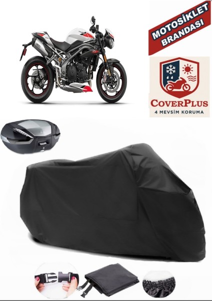Triumph Speed Triple Rs Siyah Arka Çanta Uyumlu Motorsiket Brandası Motor Örtüsü Çadır Su Geçirmez Motosiklet Kılıfı Motor Brandası