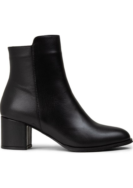 Kadın Hakiki Deri Siyah Fermuarlı Bot - A5810ZSYHC01