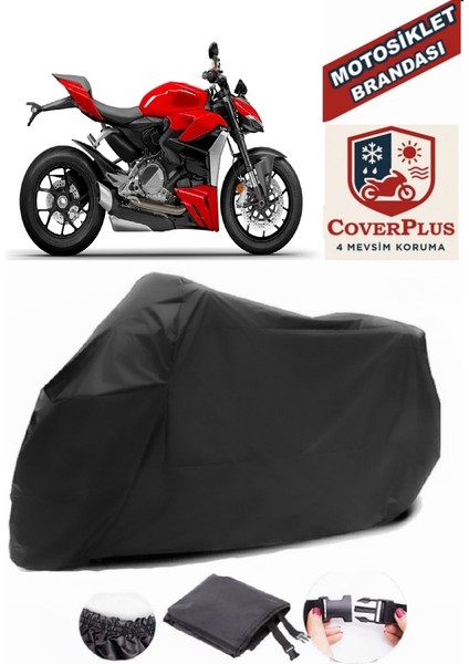 Ducati Streetfighter V2 Siyah Motorsiket Brandası Motor Örtüsü Çadır Su Geçirmez Motosiklet Kılıfı Motor Brandası
