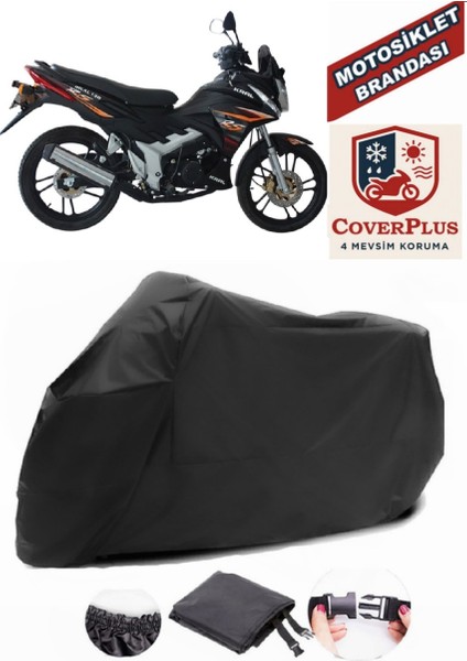 Kral Motor KR-130-16 Siyah Motorsiket Brandası Motor Örtüsü Çadır Su Geçirmez Motosiklet Kılıfı Motor Brandası