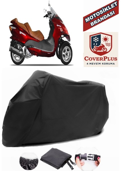 Yuki YB250ZKT Optimus Siyah Motorsiket Brandası Motor Örtüsü Çadır Su Geçirmez Motosiklet Kılıfı Motor Brandası