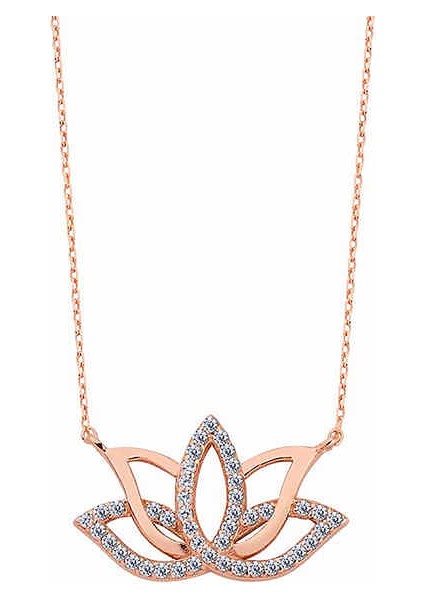 925 Ayar Gümüş Lotus Çiçeği Gümüş Kolye