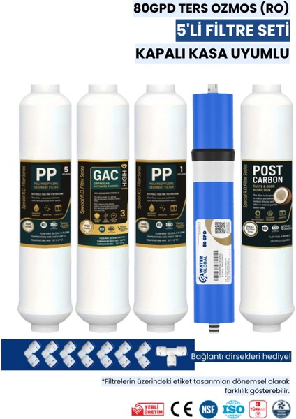 5’li Kapalı Kasa Su Arıtma Cihazları Uyumlu Filtre Seti | Coconut Post Karbon (Üreticiden)